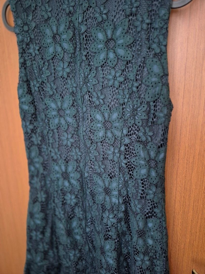 NINTH Ninth Lace Forest Green Mini Dress - Size S - Photo 4
