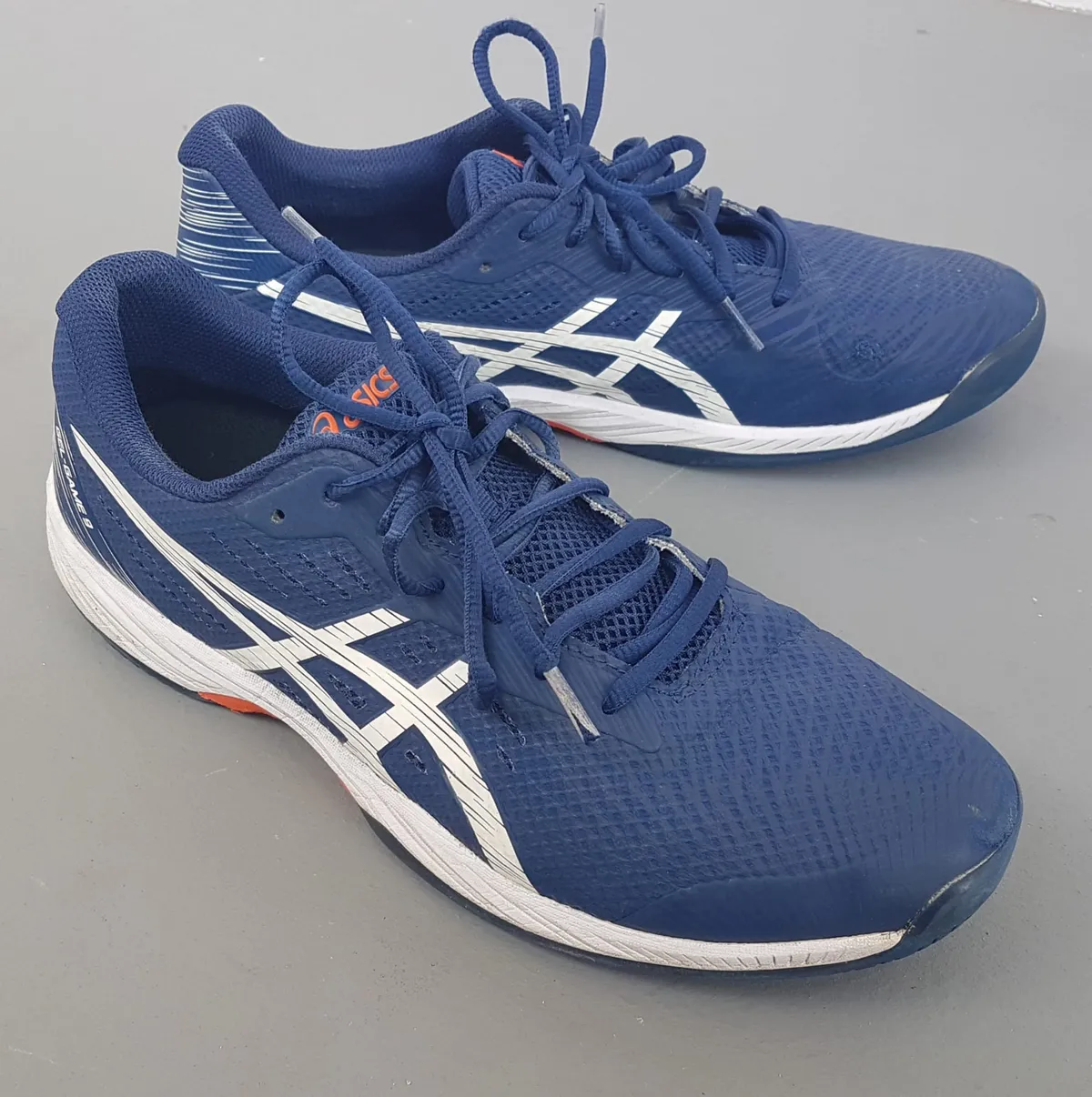 ASICS Original ASICS Designer Shoes, GEL-GAME 9 Blue & White Model, UK 9.5, US 10.5, EUR 44.5, CM 28.25, Tennis, Gym, Court Sneakers, Cosmopolitan, Roadster, Sophistication, Streetwise, Urban Style, Pop Culture, Cult Street Fashion, Everyday Shoes - Photo 2