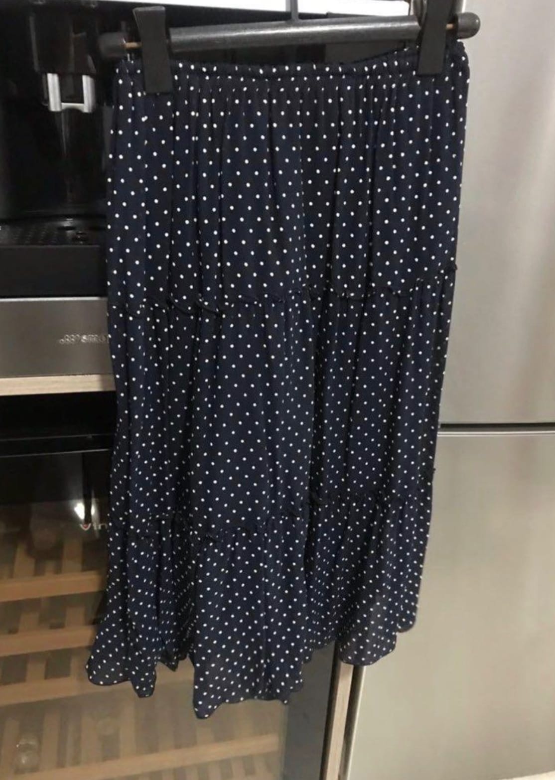 Polka Dot Pleated Midi Skirt