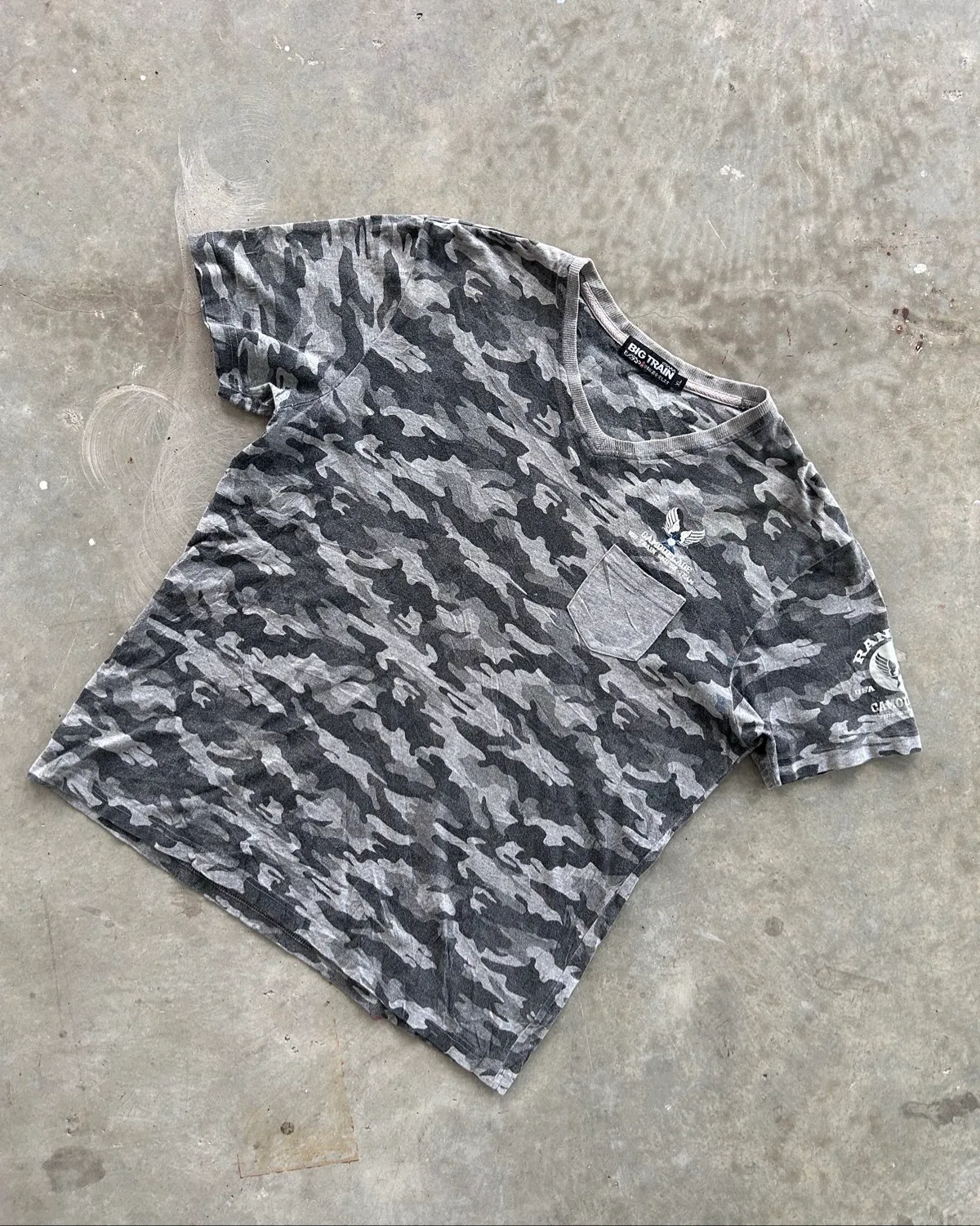 Camo Graphic Tee with Pocket