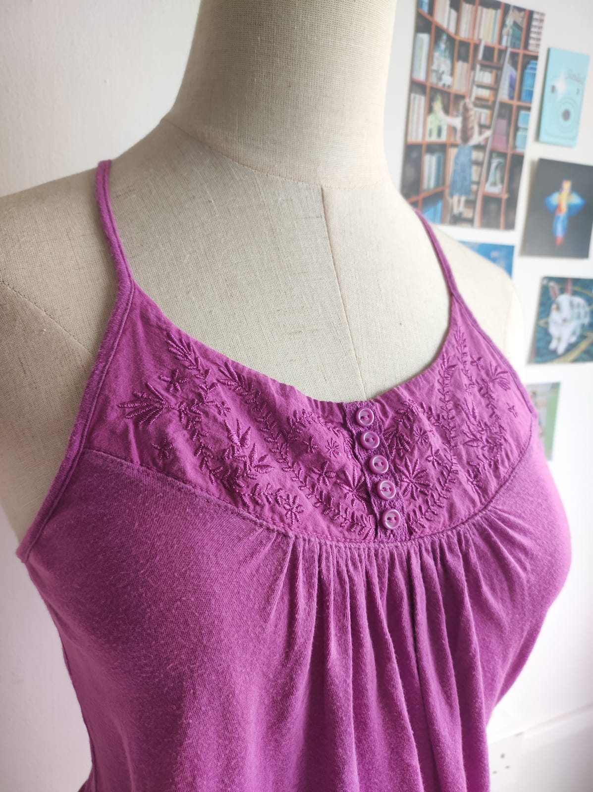 Fuschia Purple Halter Cut Y2K Tank Top  - Photo 3