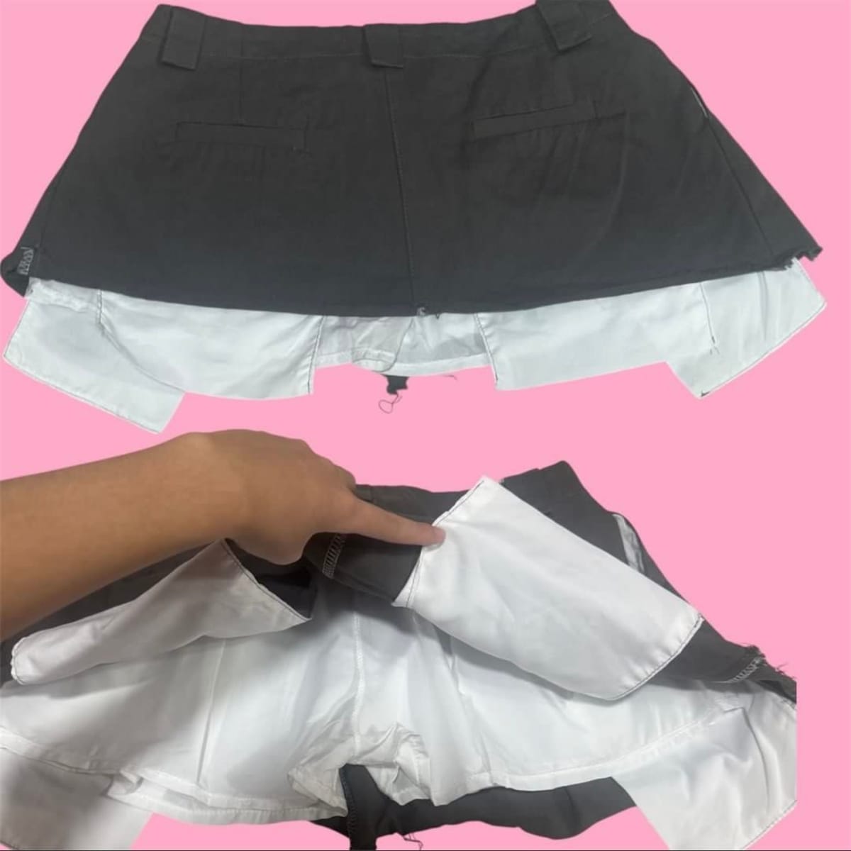 Superkoko Y2K Grey Pleated Mini Skorts  - Photo 2