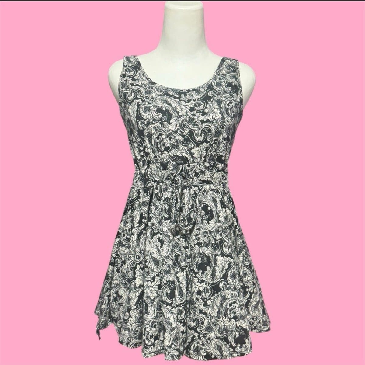 Black & White Paisley Mini Dress