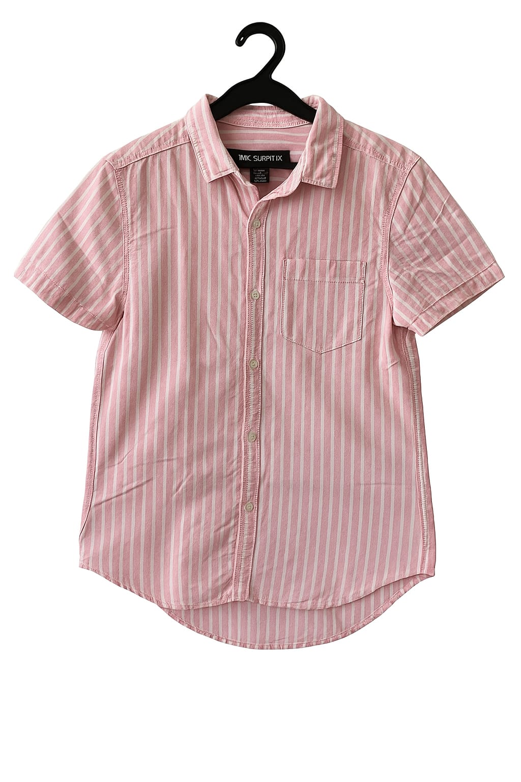 Factorie FACTORIE Pink And White Striped Oversized Collared Shirt (XS)