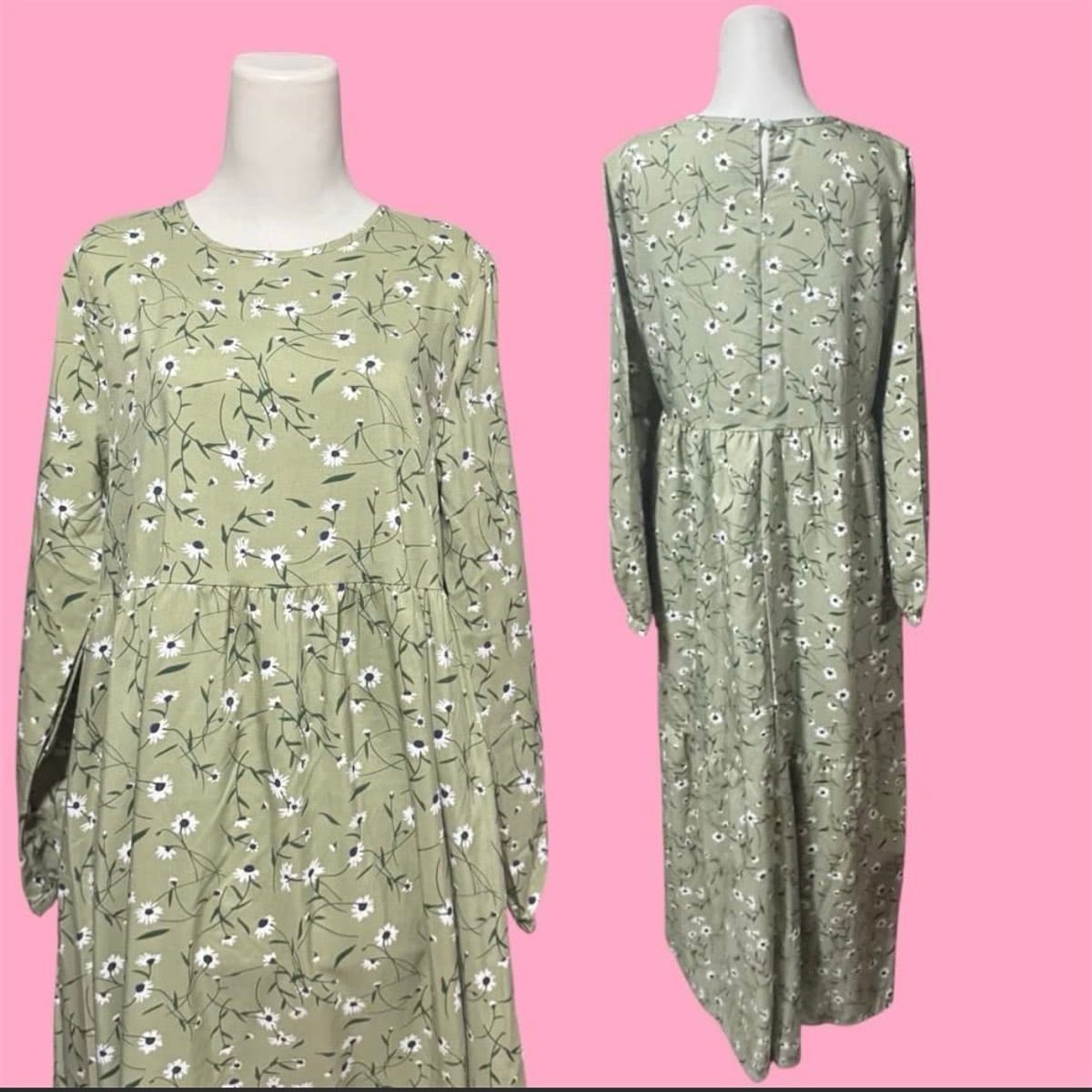 Floral Sage Green Maxi Dress - Photo 2