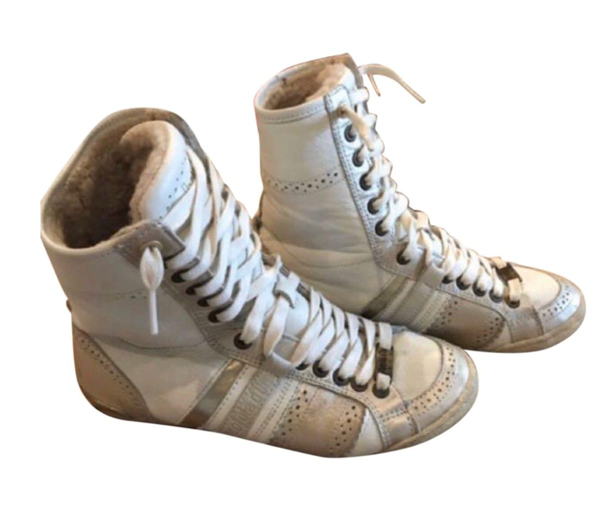 Cozy High-Top Shearling Sneakers - Italian designer brand two ways leather
