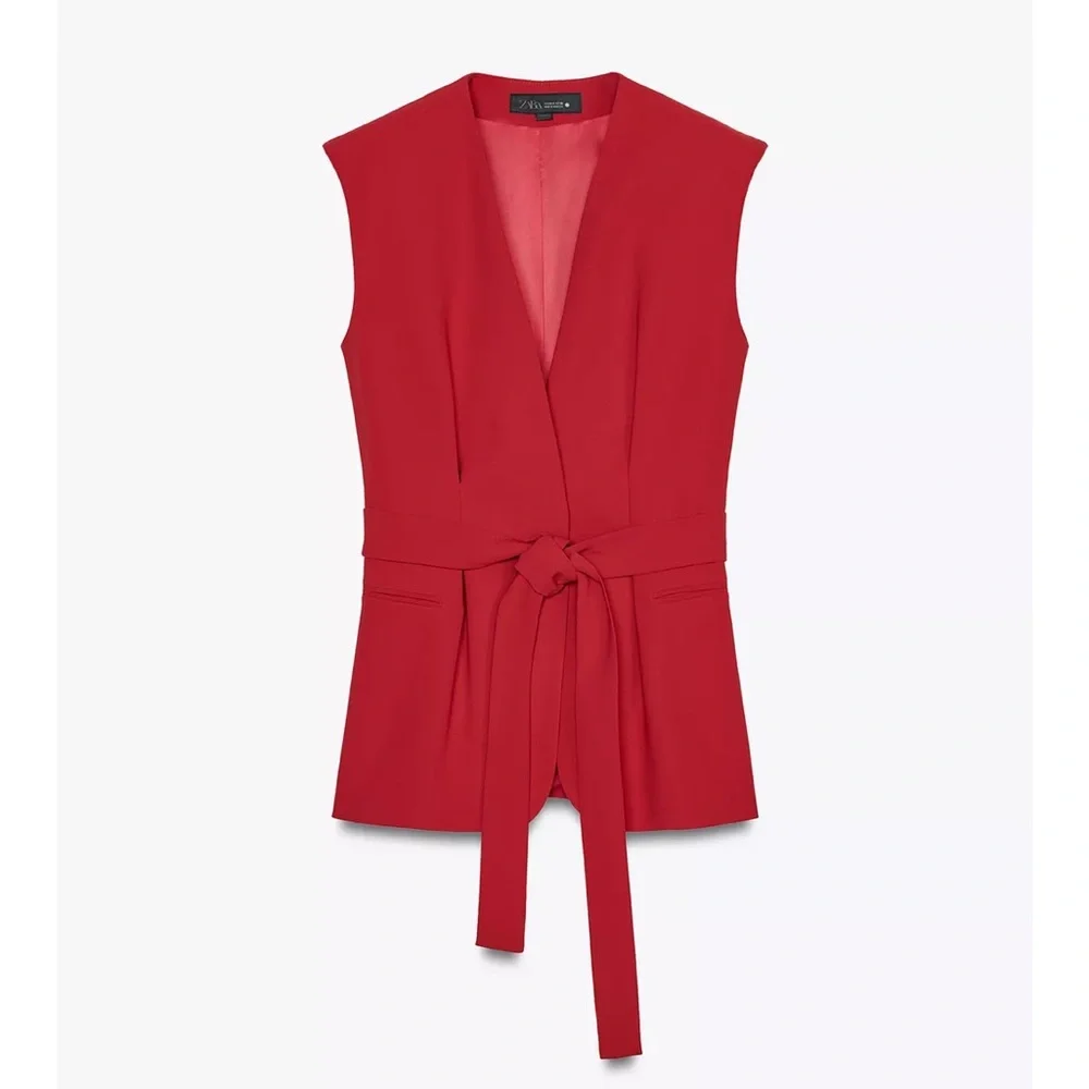 Zara Zara Belted Vest & Flare Pants Set - Photo 5