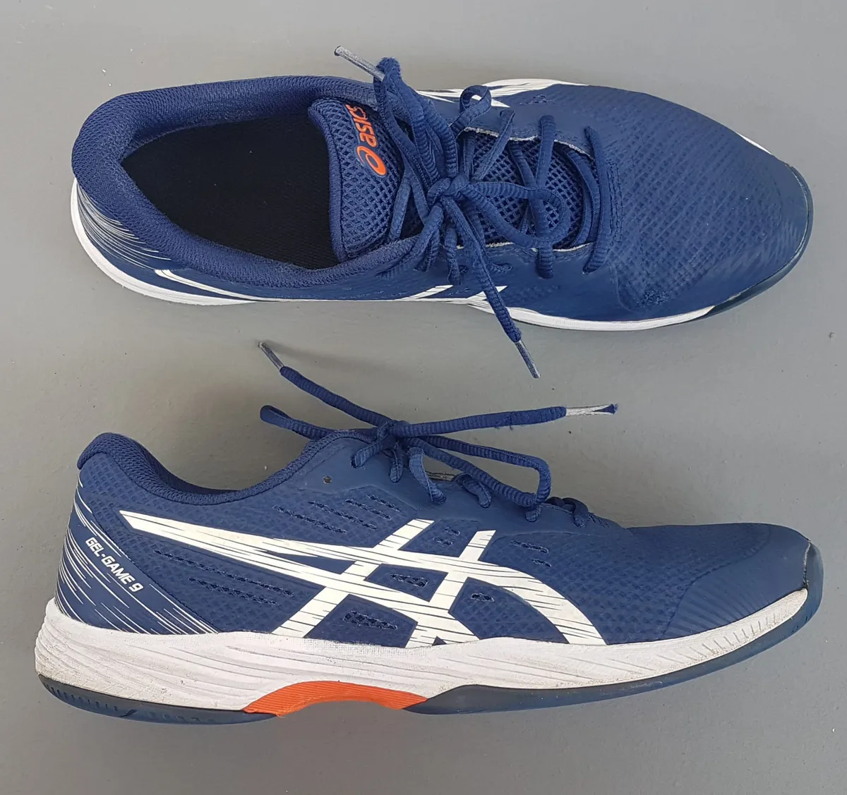 ASICS Original ASICS Designer Shoes, GEL-GAME 9 Blue & White Model, UK 9.5, US 10.5, EUR 44.5, CM 28.25, Tennis, Gym, Court Sneakers, Cosmopolitan, Roadster, Sophistication, Streetwise, Urban Style, Pop Culture, Cult Street Fashion, Everyday Shoes - Photo 8