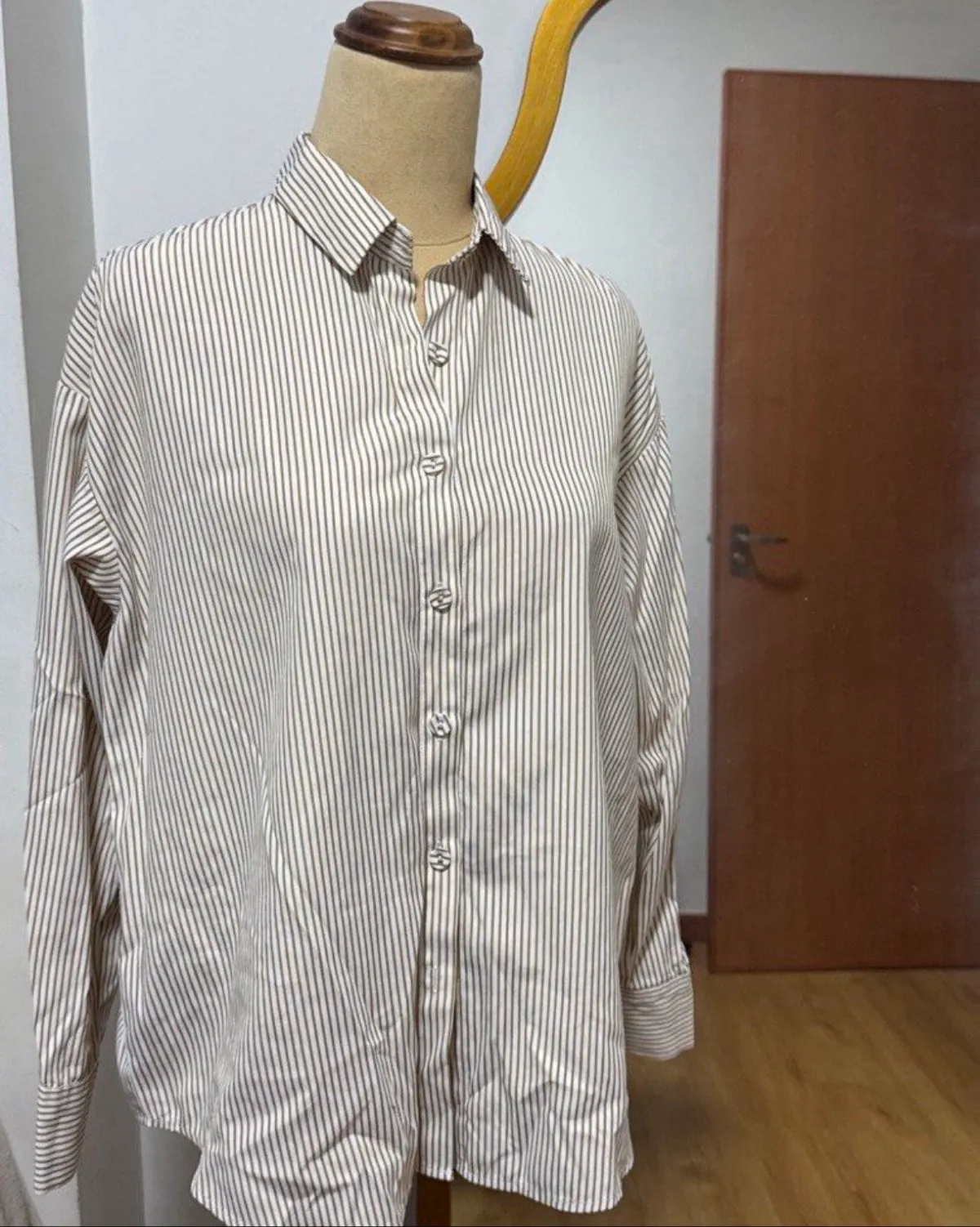 Striped Oversized Button-Up Shirt