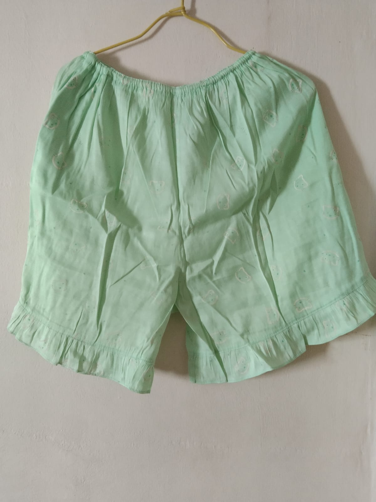 Cute Mint Green Teddy Print Pajama Shorts