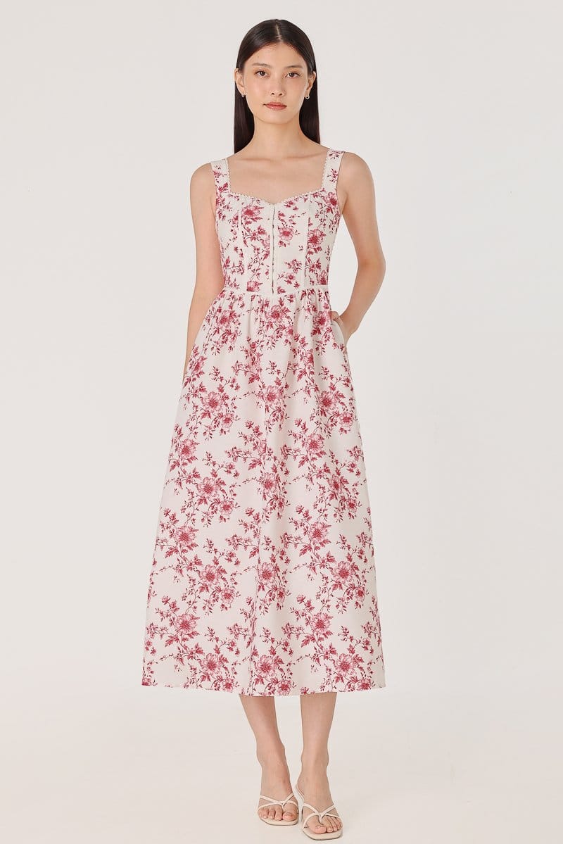 Lovet Abriana Padded Linen Corset Midaxi Dress - Photo 2