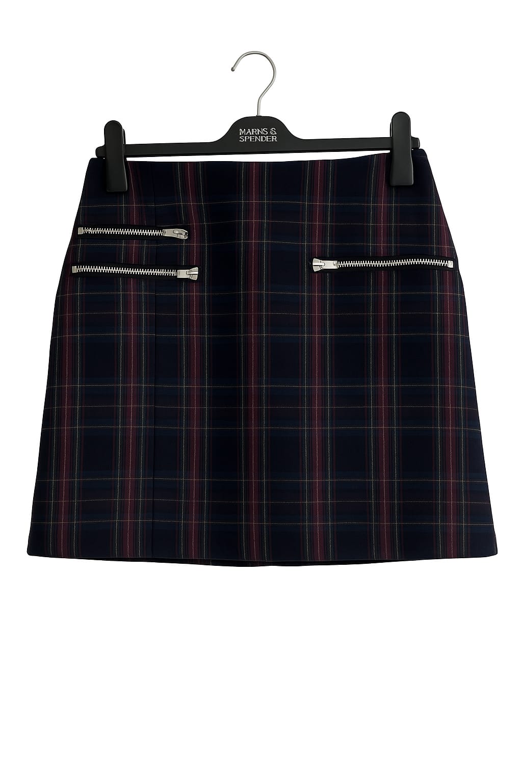 ZARA Black/Red Plaid Skirt (M)