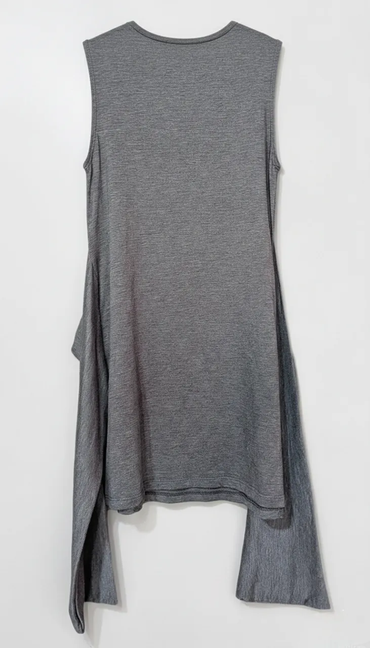 Forever 21 Forever 21 Grey Sleeveless Tie Waist Cotton Blend Sleeveless Tank Dress (Size S) - Photo 2