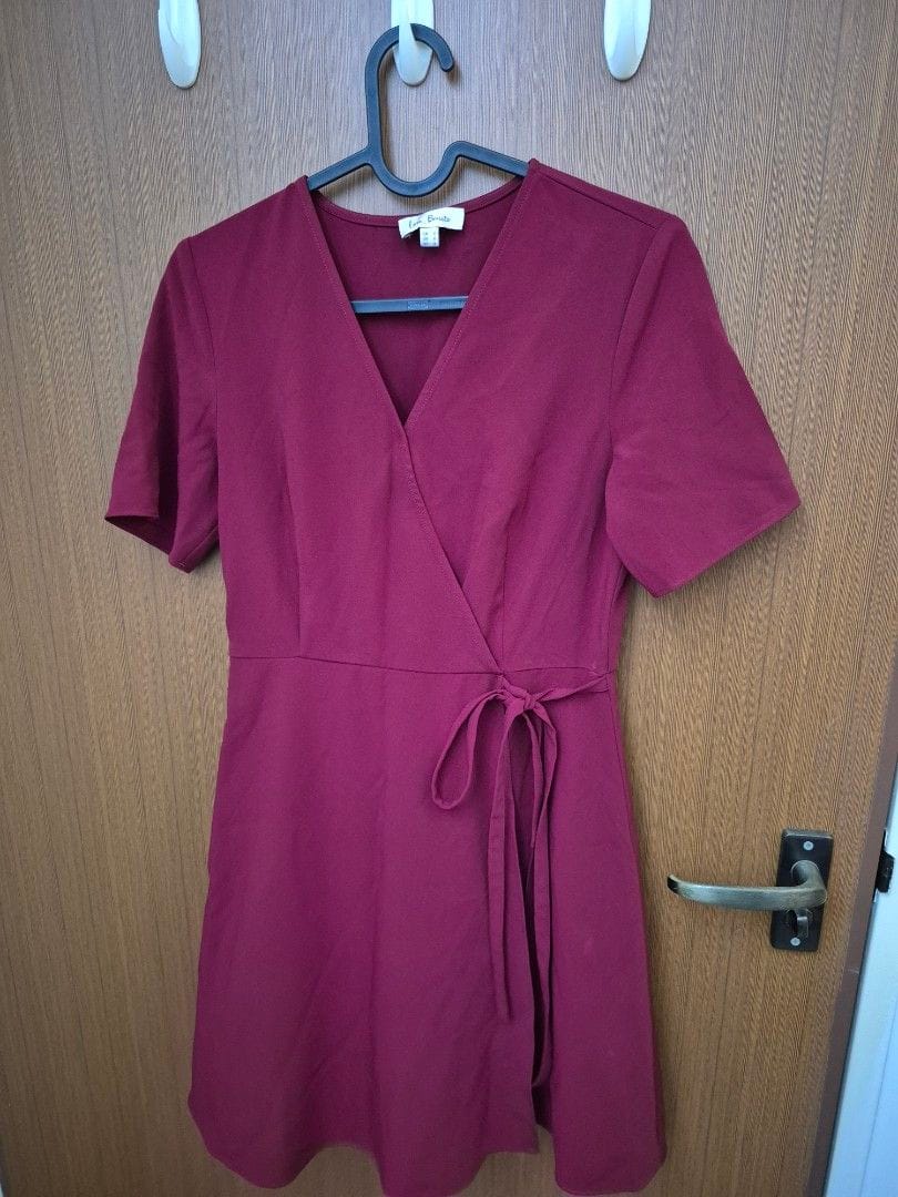 Love Bonito Chic Love, Bonito Burgundy Wrap Dress - Size S