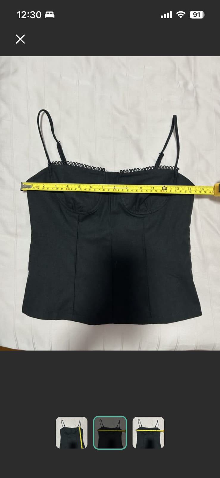 Hin Workshop Black Corset Top with Adjustable Straps - Size M - Photo 2
