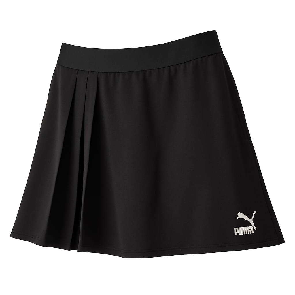 PUMA Minimalist Black Asymmetric Half Pleated Skirt (M)