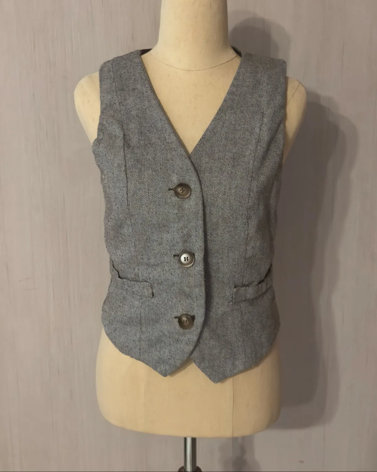 Shein Classic Grey Button-Up Vest