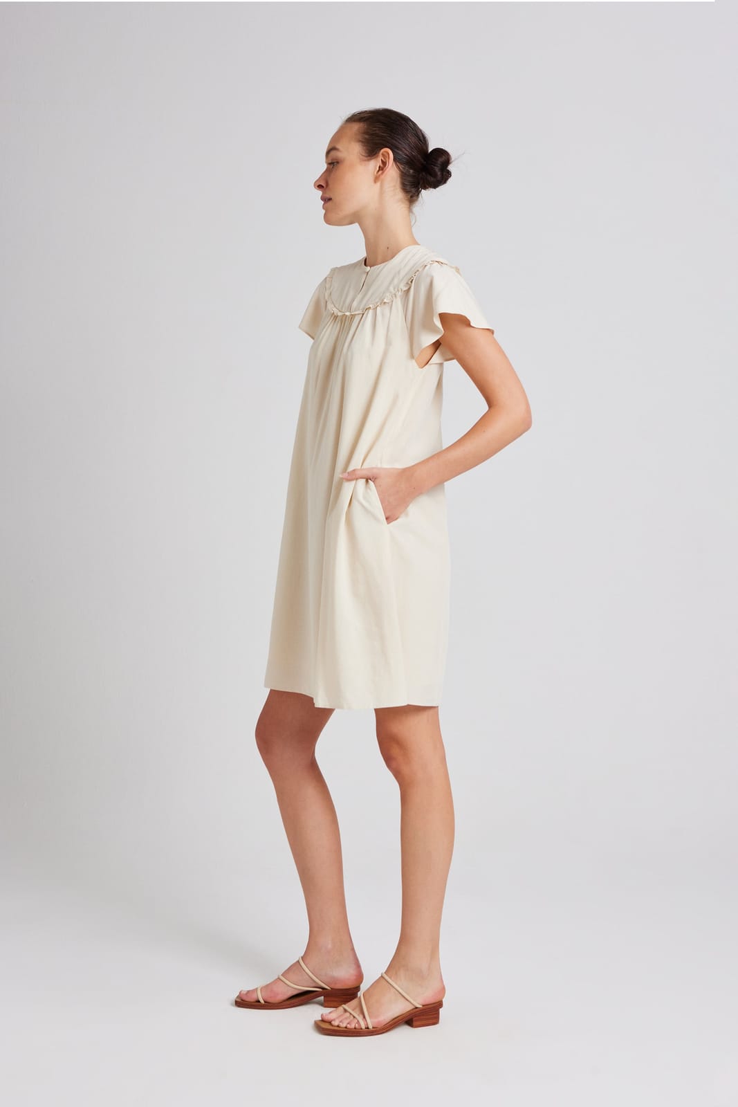 Our Second Nature Our Second Nature Ruffle Collar Shift Dress - Photo 3