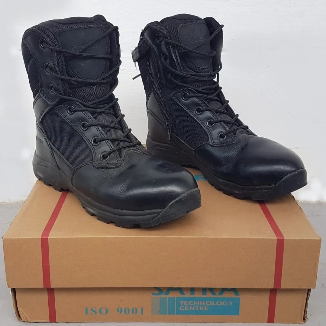 FRONTIER Original Frontier Combat Boots, Cool 8 inches High, US 9.5, UK 8.5, EU 42.5, Black Leather Shoes, Side Zipper, Retro Boots, Vintage Tactical Boots, Cosmopolitan, Durable Design, High Performance, Foot Protection, Safety Shoes, All Terrains, Adventures - Photo 5