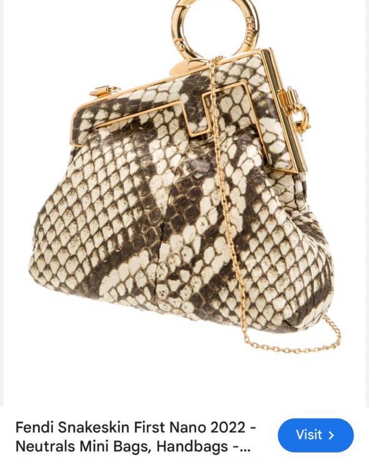 Fendi Fendi Nano Snakeskin Bag - Photo 5