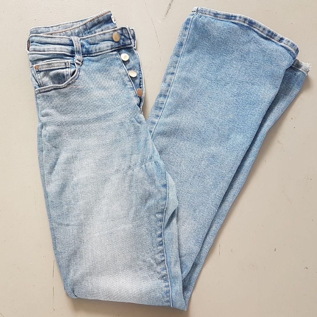 Retro ZARA Denim Jeans, Cool FLARE Bottoms, EU 40, USA 8, MEX 30, Stretchable High Waist - Photo 4