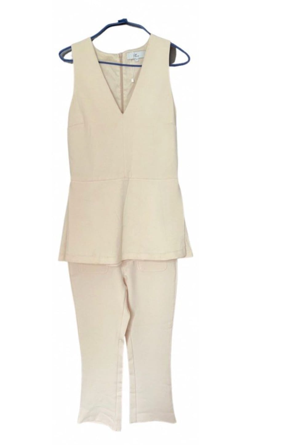 Chic Beige Sleeveless Jumpsuit
