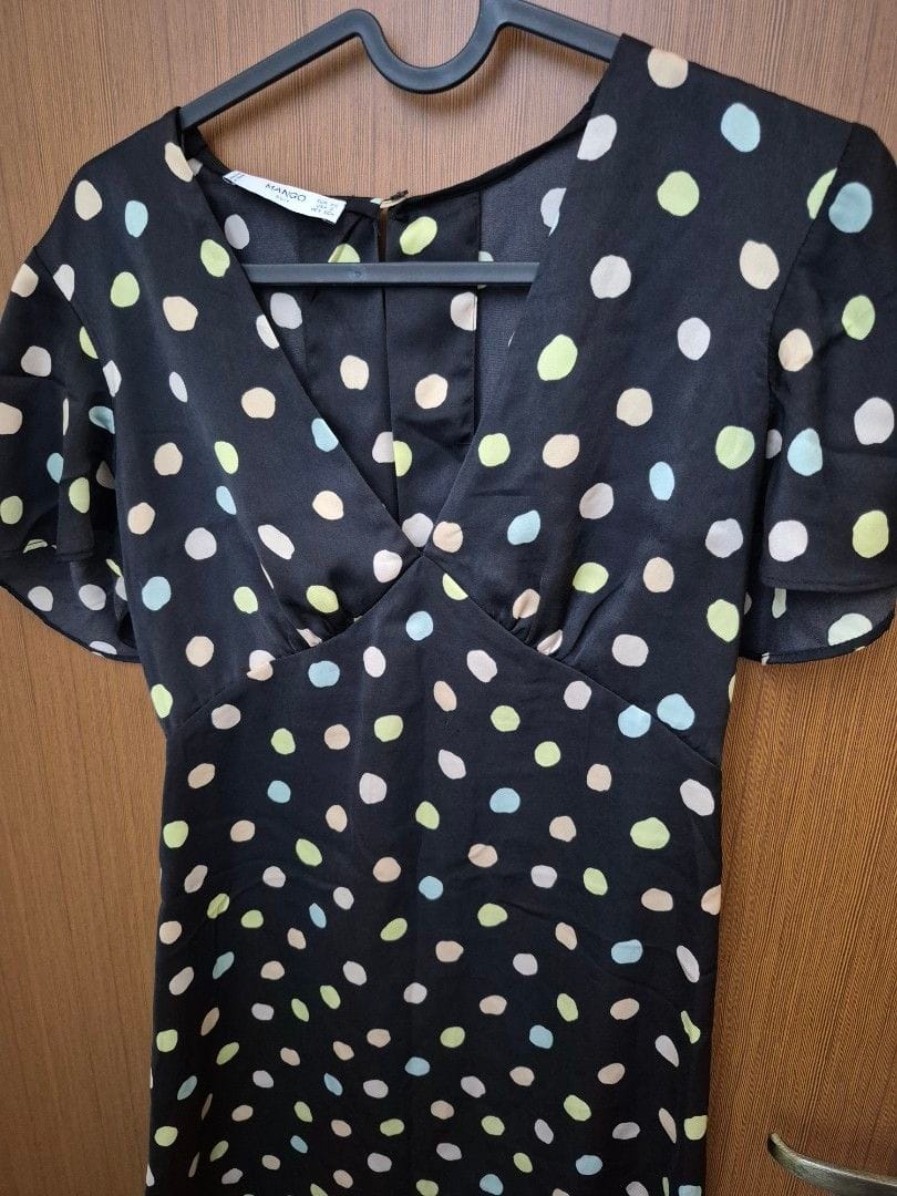 Mango Chic Mango Polka Dot Satin Dress (XS) - Photo 4