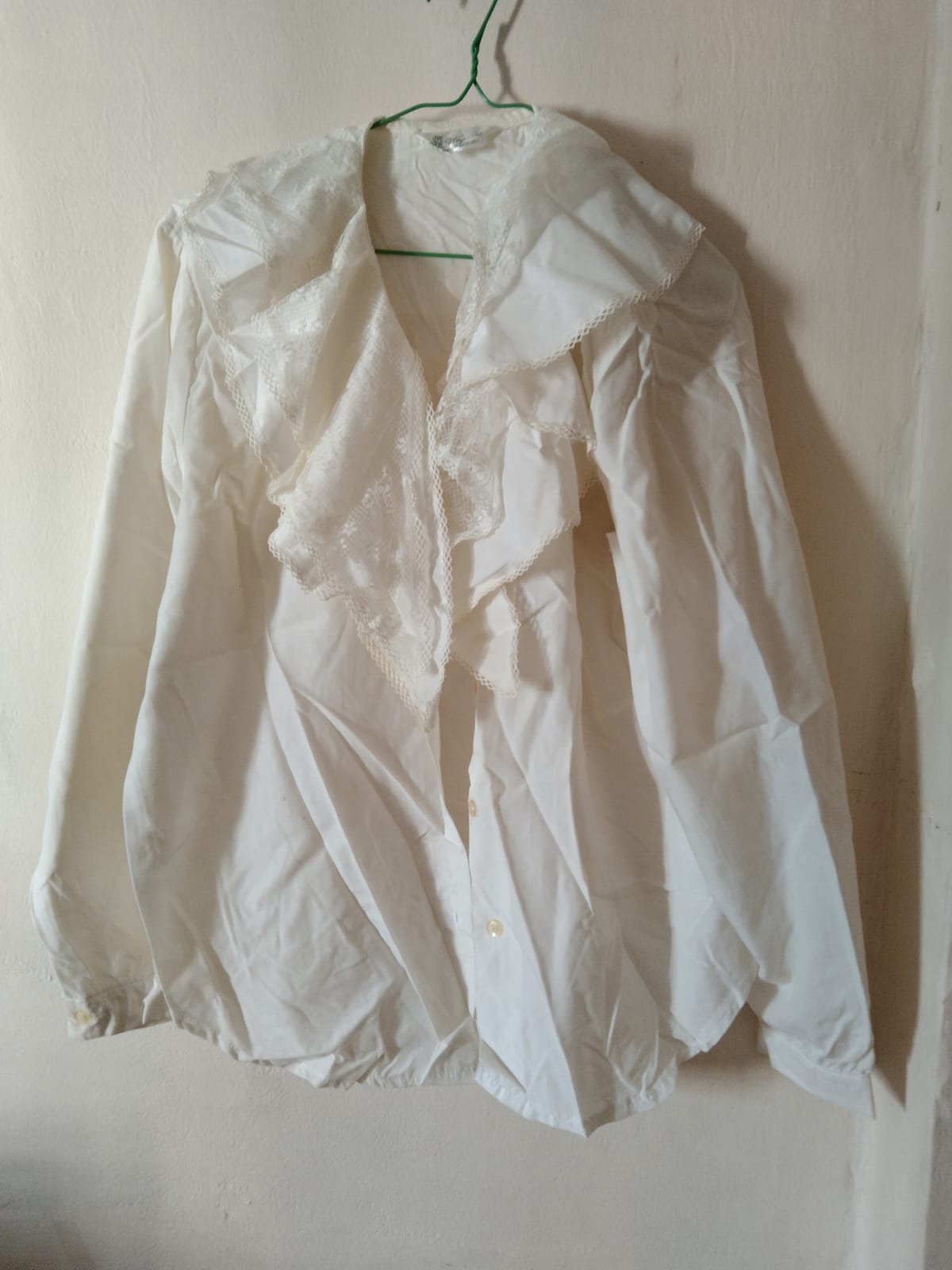 Vintage Lace Collar White Blouse