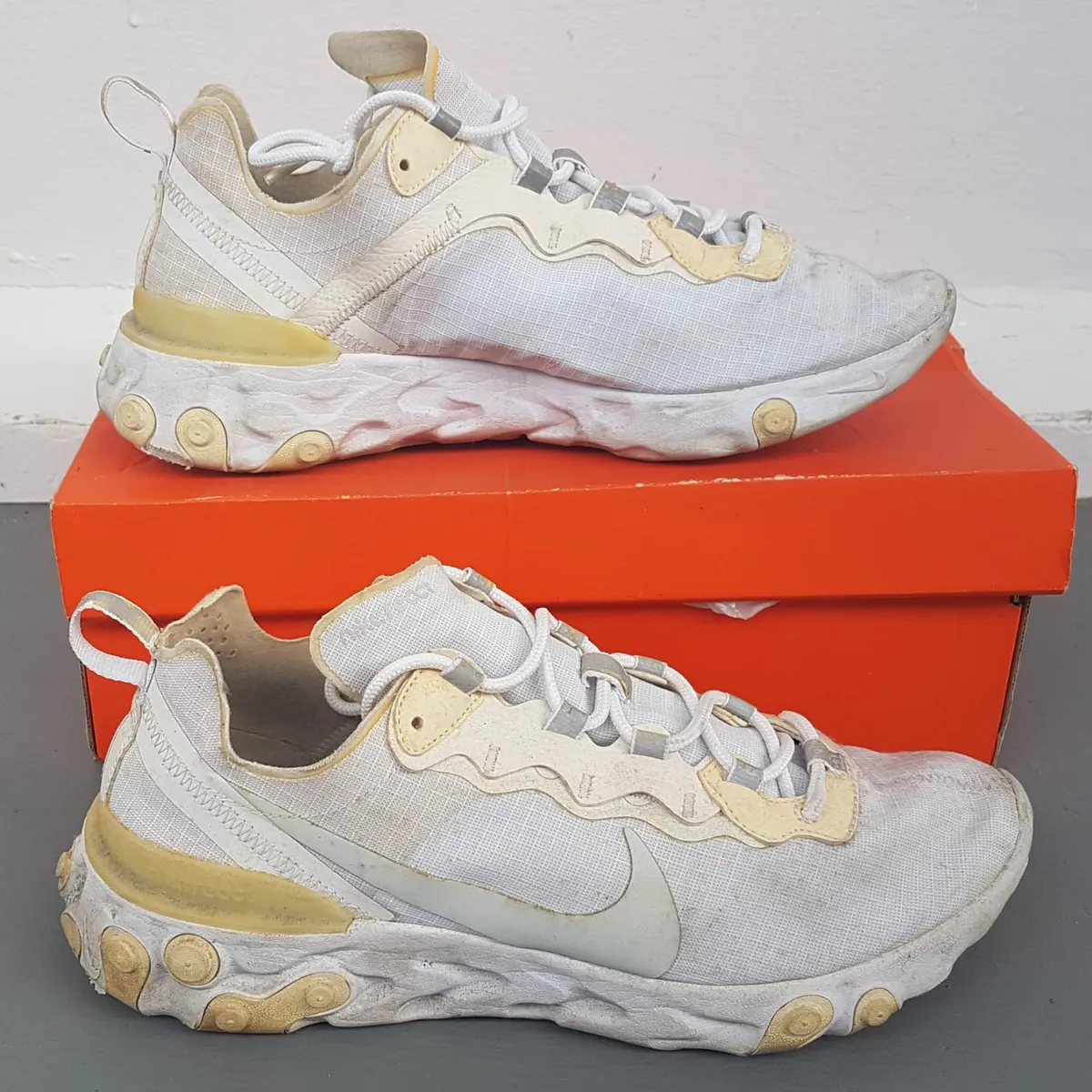 Nike Original NIKE Running Shoes, Nike REACT Element 55 Sneakers, US 9, UK 8, EU 42.5, CM 27, Pale Ivory Colorway, Lightweight Translucent Textile, Foam Midsole, Cosmopolitan, Timeless Appeal, Urban Style, Pop Culture, Active Lifestyle, Cult Street Fashion - Photo 2