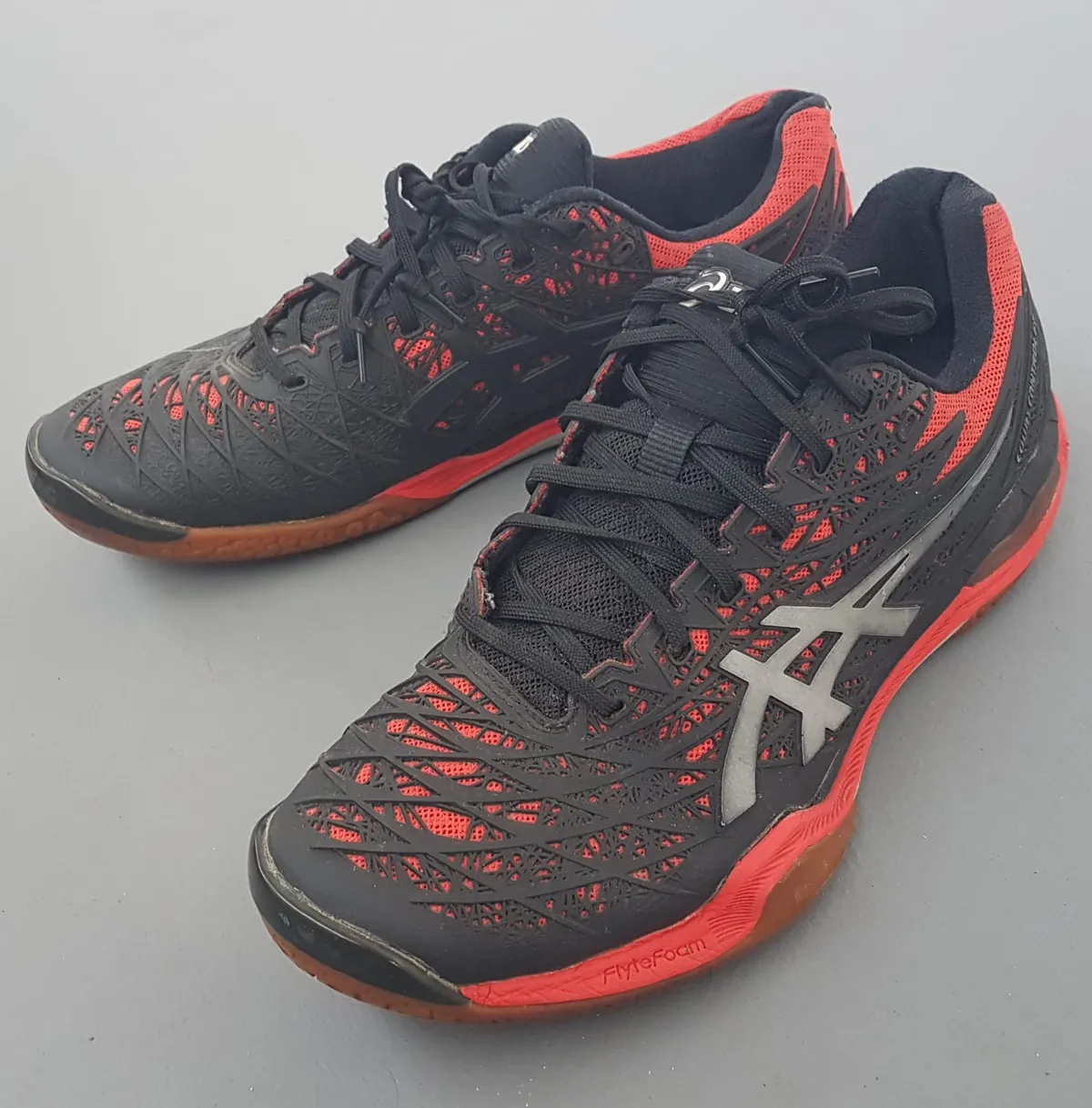 Asics Original Asics Court Control FF Sneakers, JAPAN, Cosmopolitan, EUR 44.5, US 10.5, UK 9.5, Fiery Red & Black Shoes, Silver Accents, Sophistication, FLYTE Foam Midsole, Lightweight Cushioning, Urban Style, Pop Culture, Badminton, Squash, Volleyball - Photo 4