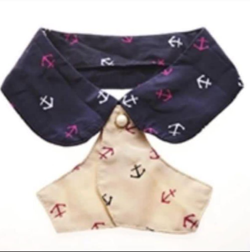 Nautical Reversible Detachable Collar