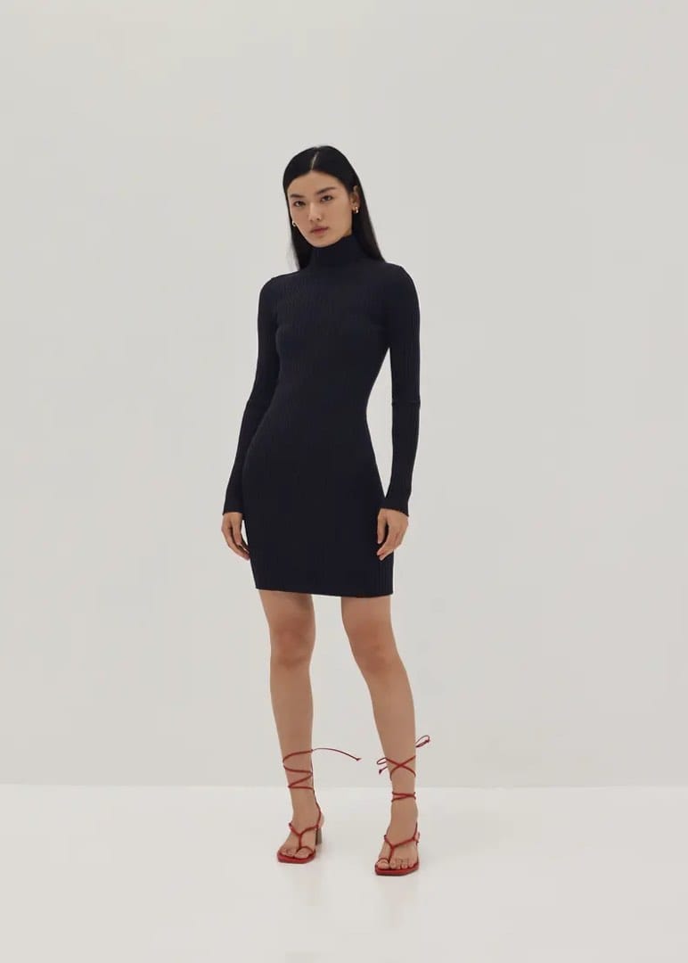 Love, Bonito Love Bonito Shaina Knit Bodycon Dress in Black in Size XS - Photo 2