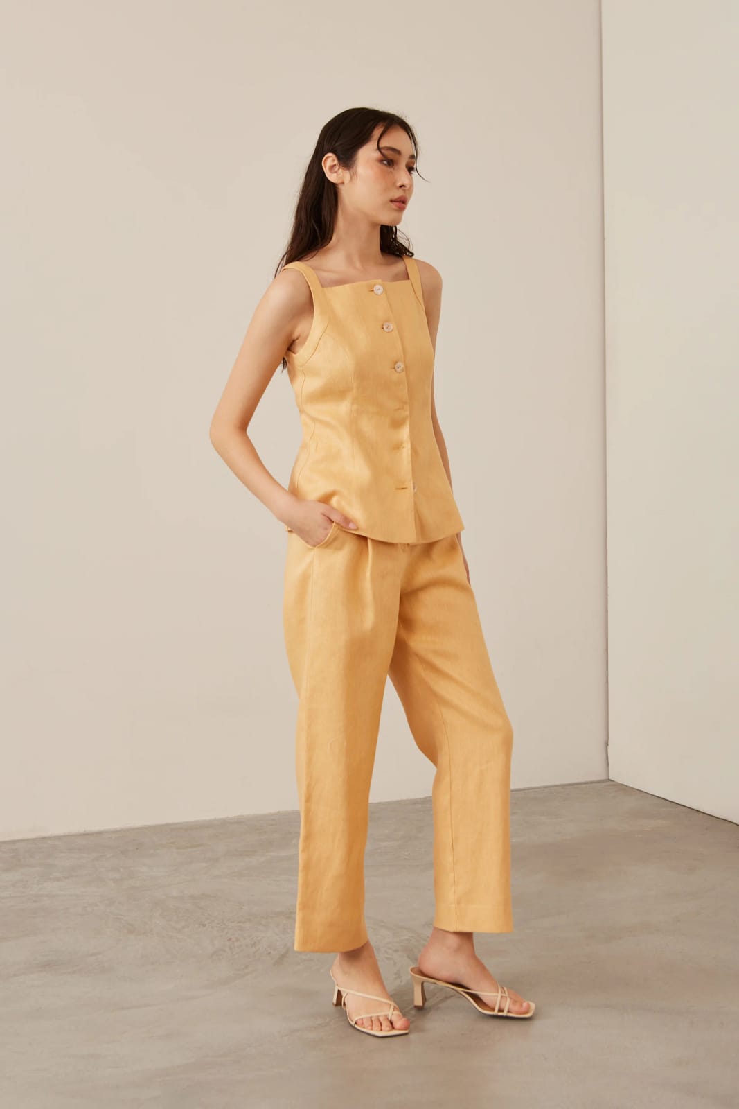 Our Second Nature Our Second Nature OSN Tailored Linen Vest - Photo 3