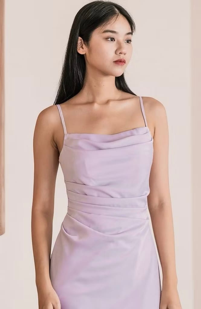 Dear Lyla Chantel Padded Cowl Midaxi Dress (Lavender) - Photo 3