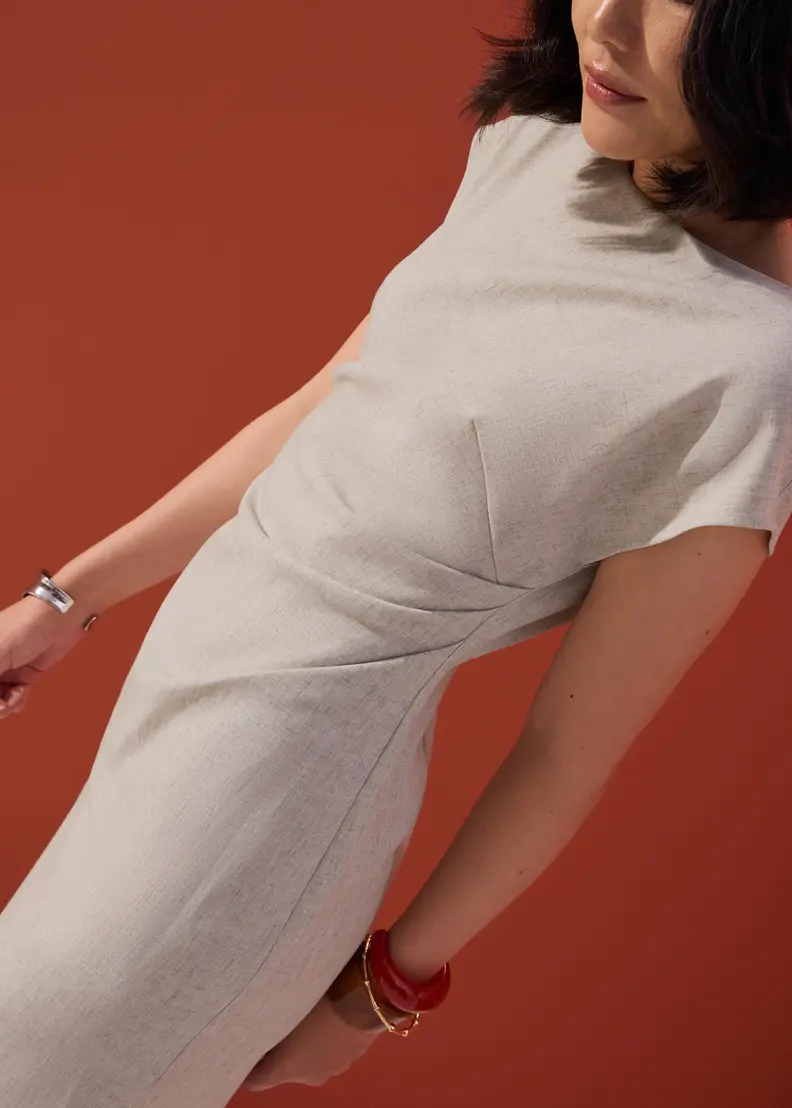 Love, Bonito Love Bonito Hansa Boat Neck Column Drape Midaxi Dress - Photo 3