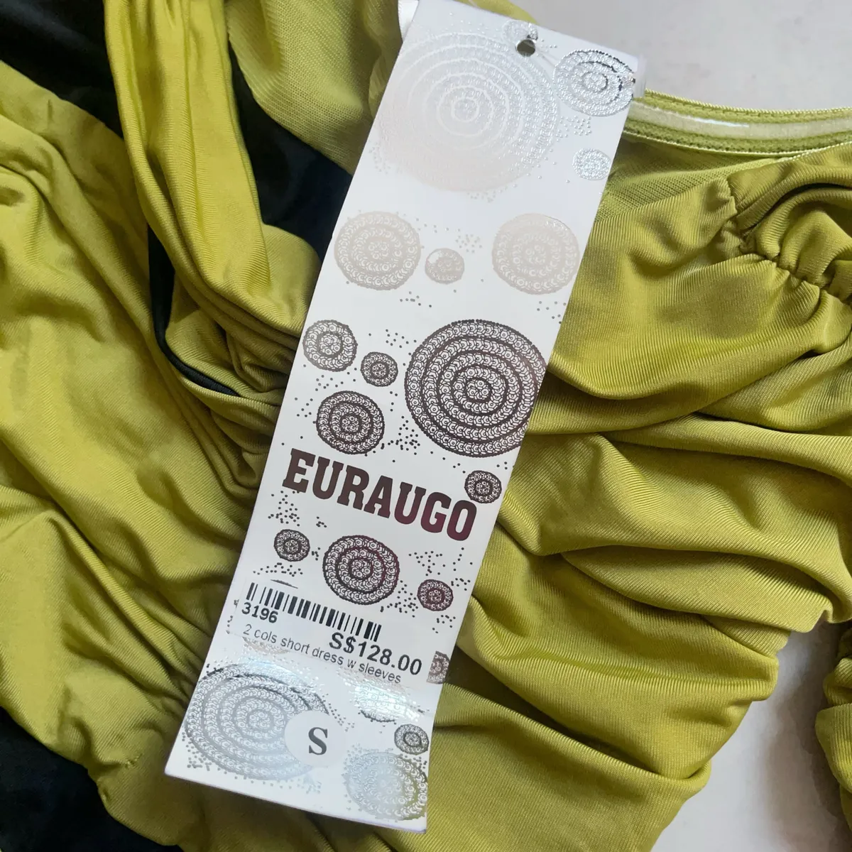 EURAUGO Olive Green Ruched Mini Dress - Photo 4