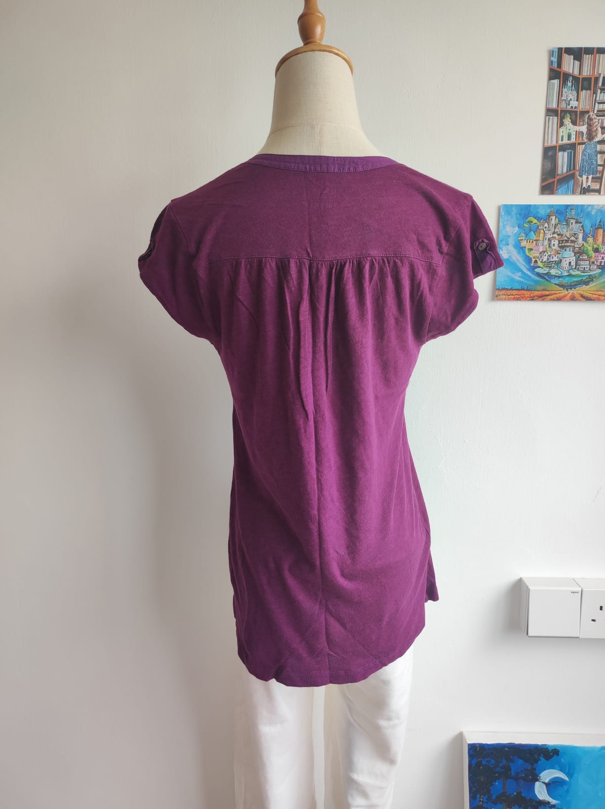 Casual Purple Button-Up Top - Photo 3