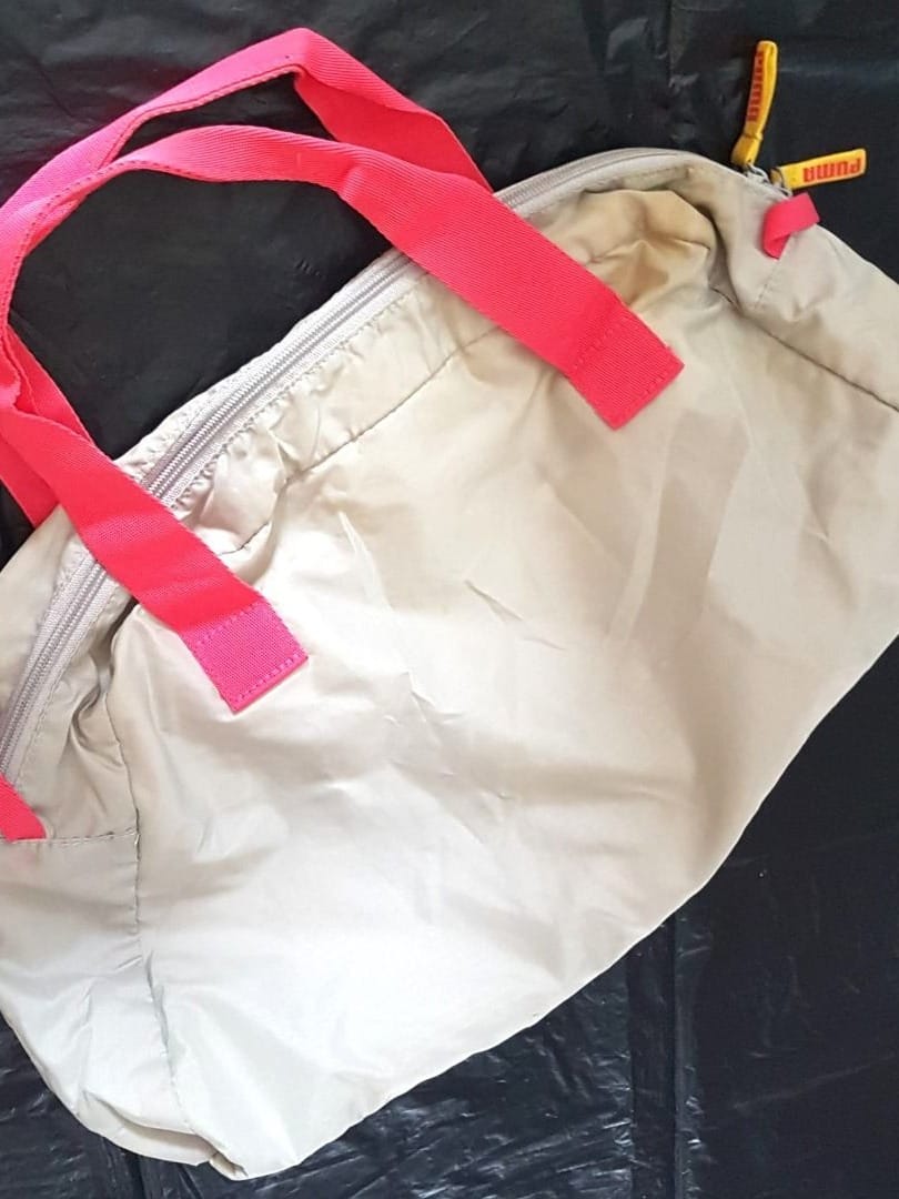 PUMA Sporty Tote Bag w/ Pink Handles - Gym Vibes!