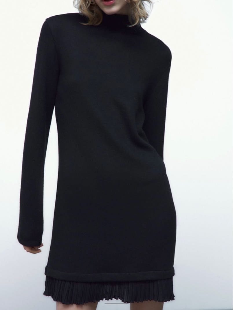 Zara ZARA Black Soft Matching Dress (M) - Photo 2