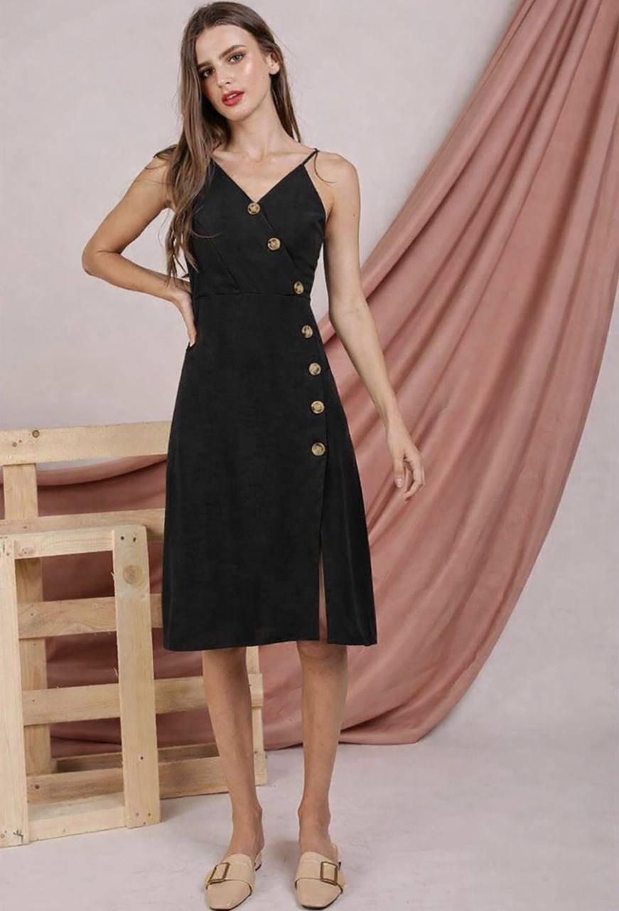 The Tinsel Rack The Tinsel Rack TTR Midi Dress with Button Detail - Photo 2