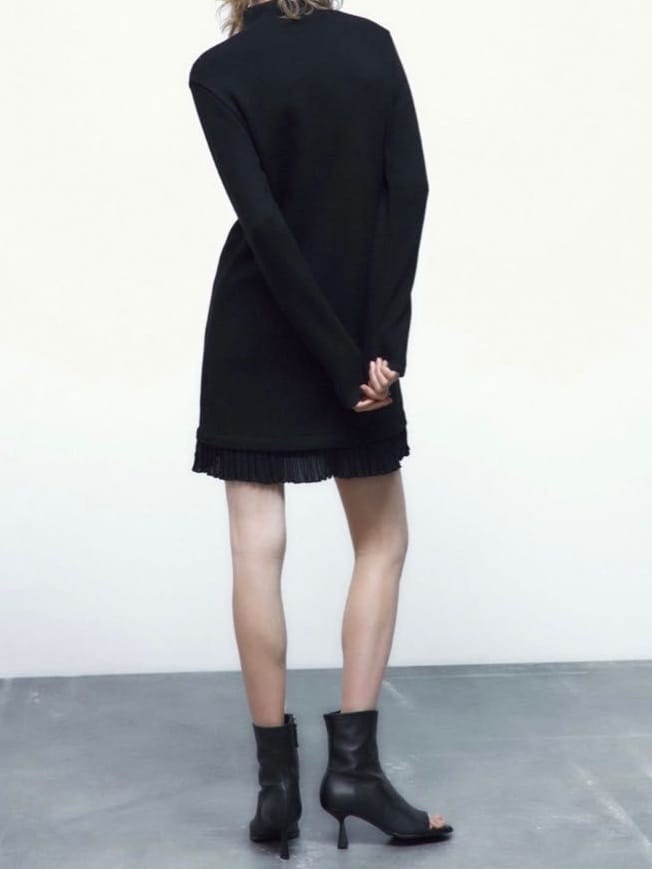 Zara ZARA Black Soft Matching Dress (M) - Photo 4