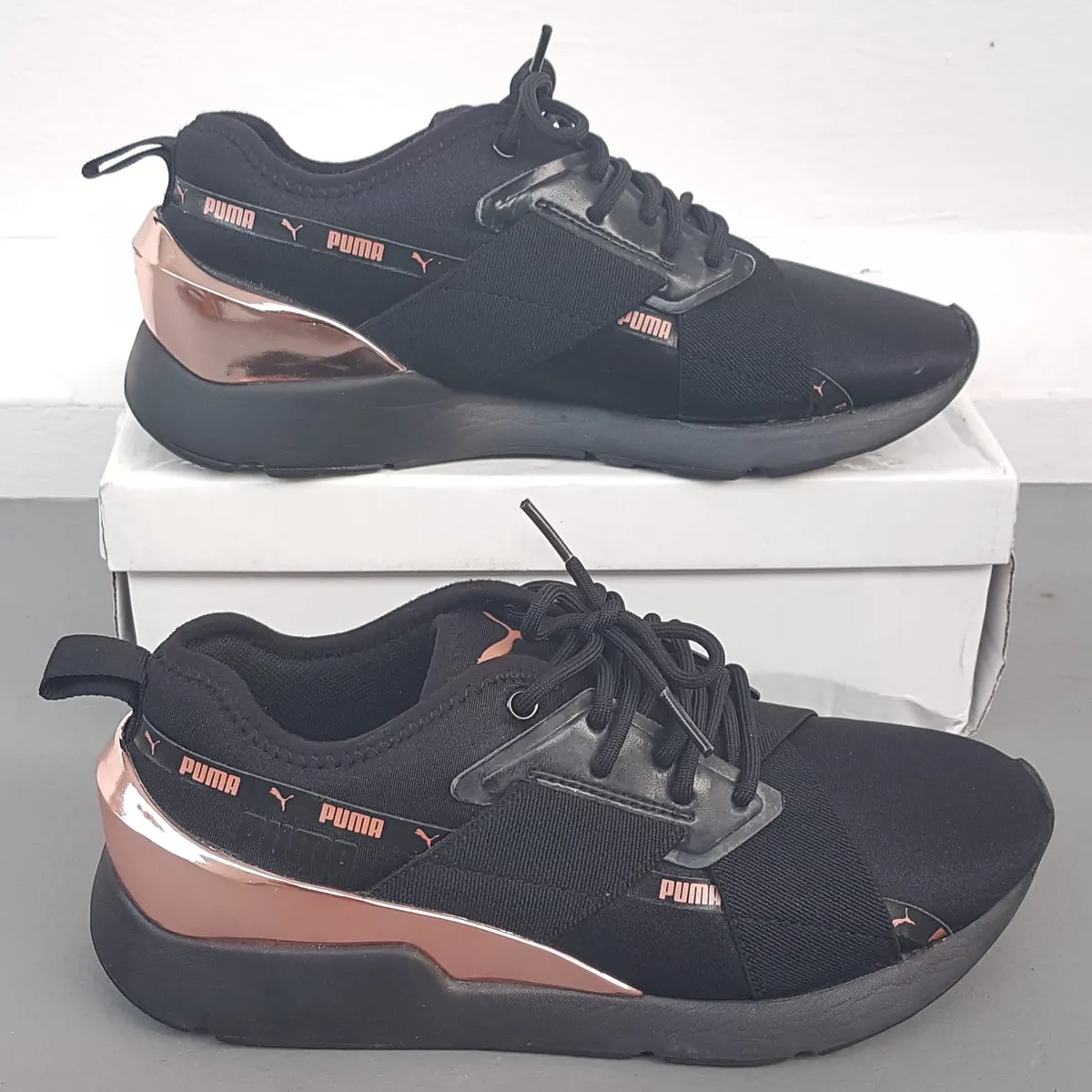 Puma Original Puma Women's Muse X-2 Metallic Sneakers, US 7.5, UK 5, EUR 38, CM 24, Black Shoes, Rose Gold Colorway, Distinctive ballet Inspired feminine Contrasts, Cosmopolitan, Urban Style, Pop Culture, Sophistication, Cult Street Fashion, Everyday Shoes - Photo 6