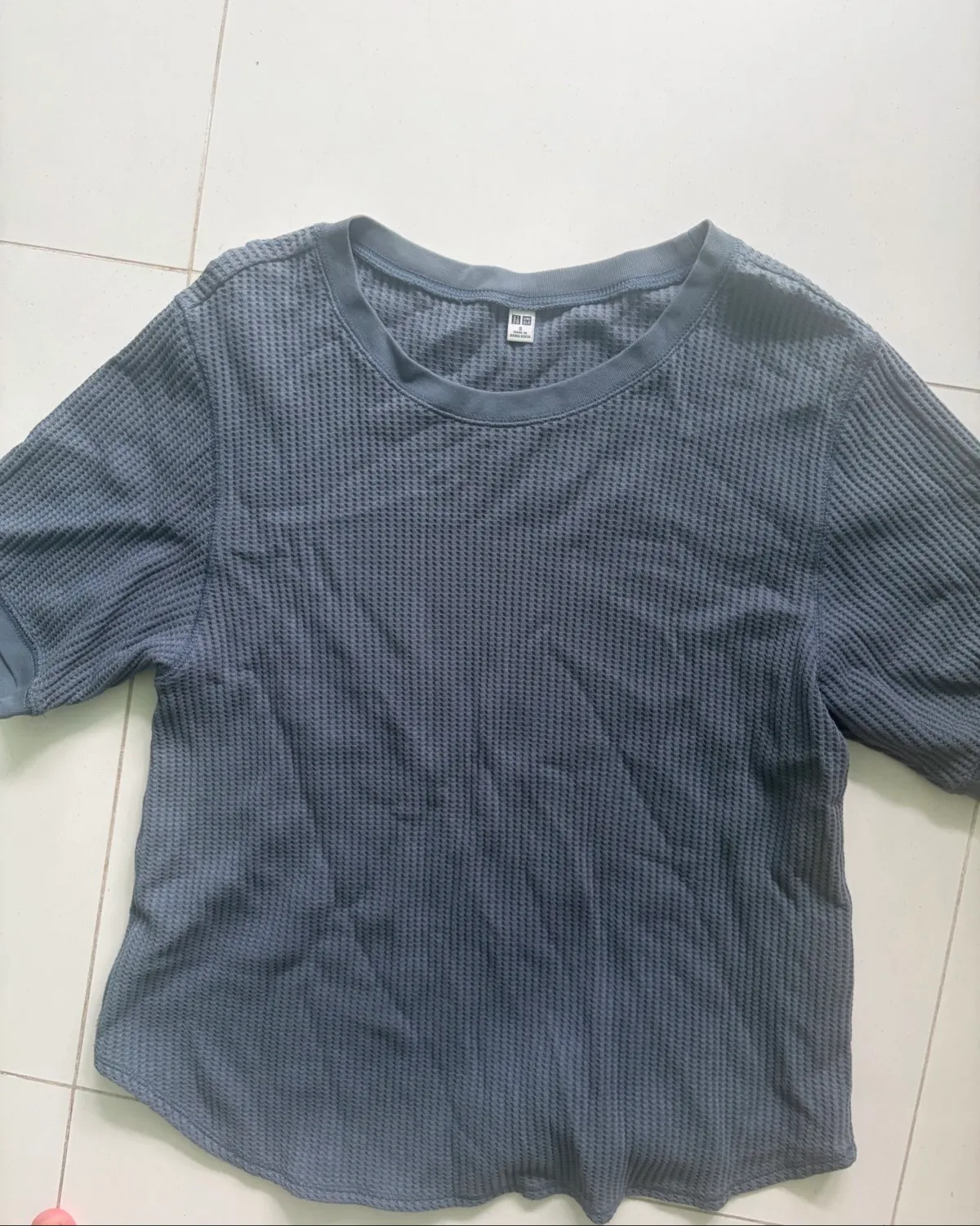Uniqlo Casual Blue Waffle Knit Tee