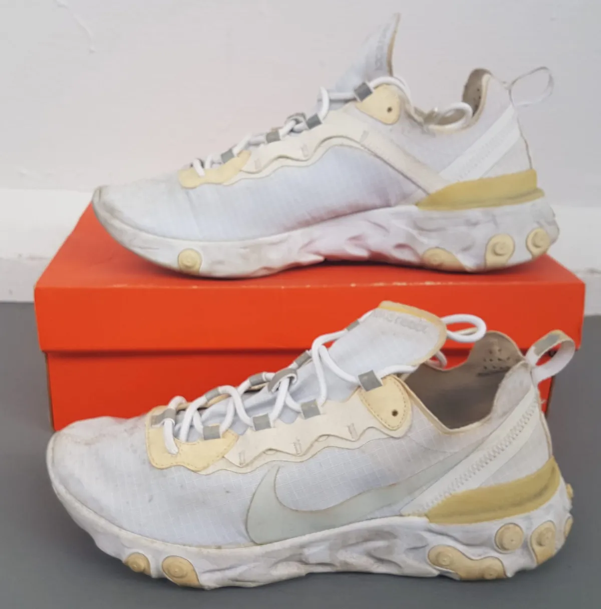 Nike Original NIKE Running Shoes, Nike REACT Element 55 Sneakers, US 9, UK 8, EU 42.5, CM 27, Pale Ivory Colorway, Lightweight Translucent Textile, Foam Midsole, Cosmopolitan, Timeless Appeal, Urban Style, Pop Culture, Active Lifestyle, Cult Street Fashion - Photo 10