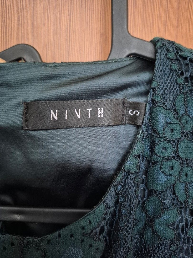 NINTH Ninth Lace Forest Green Mini Dress - Size S - Photo 3