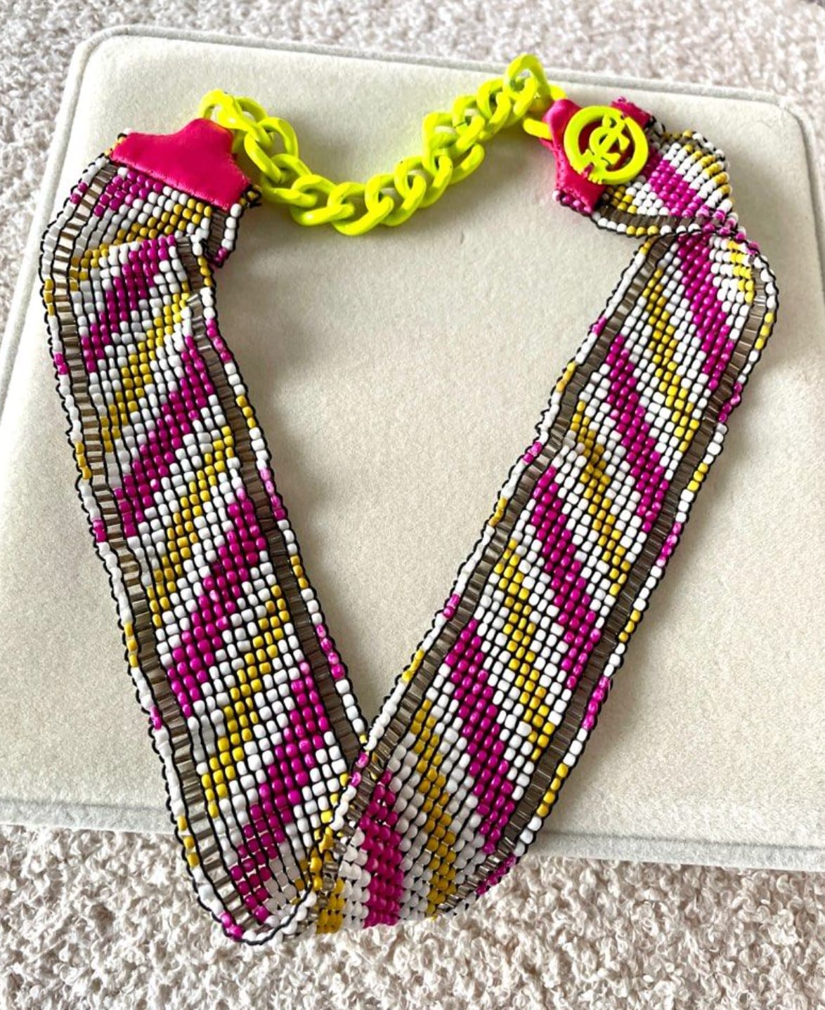 Vibrant Beaded Chevron Necklace - Juicy couture
