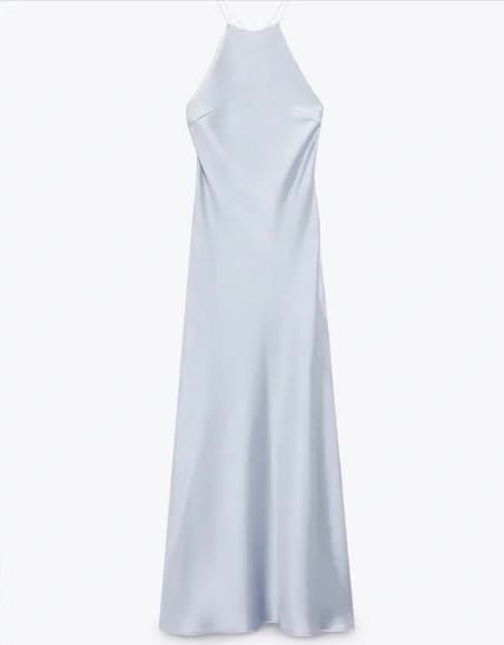 Zara ice blue silky dress