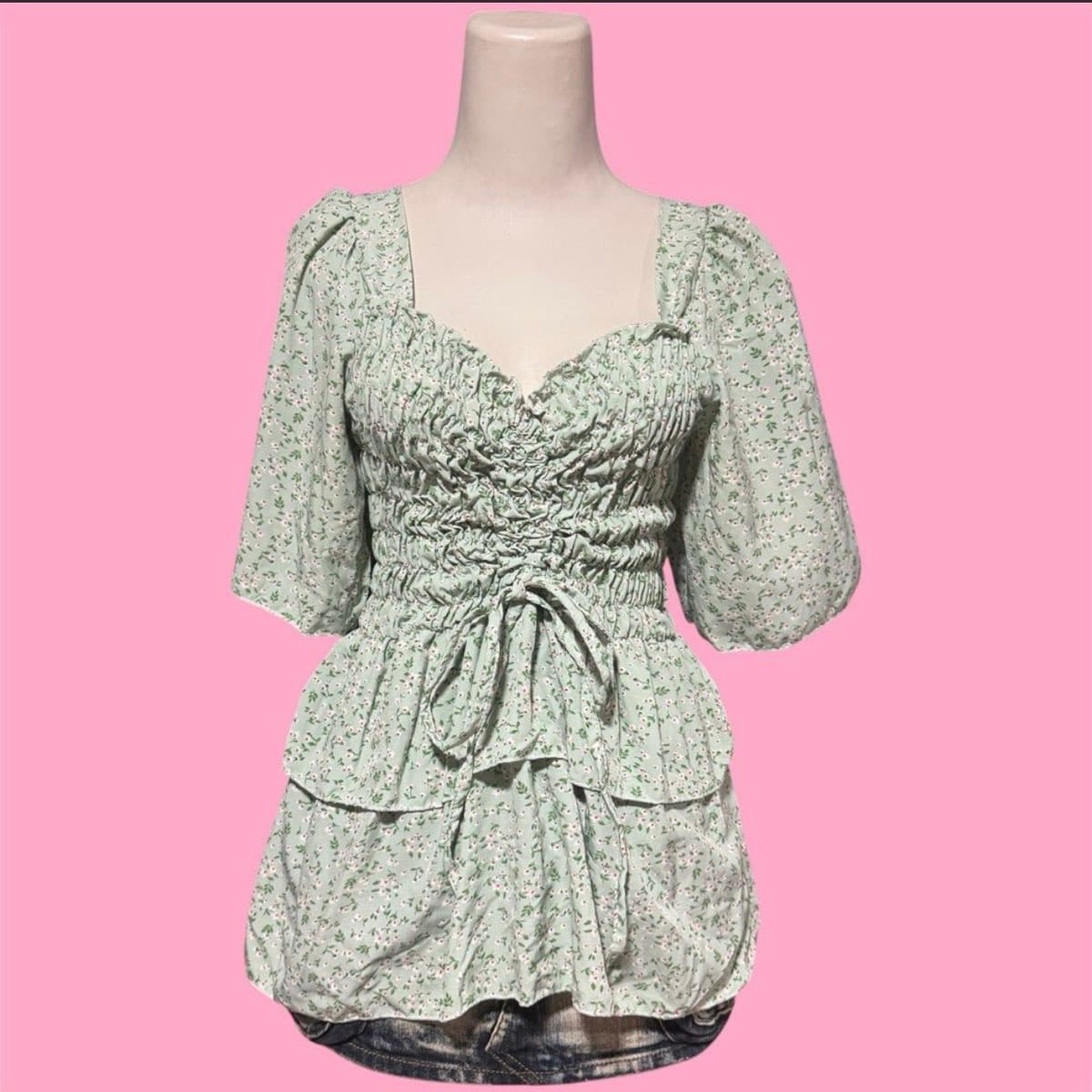 Floral Smocked Puff Sleeve Top