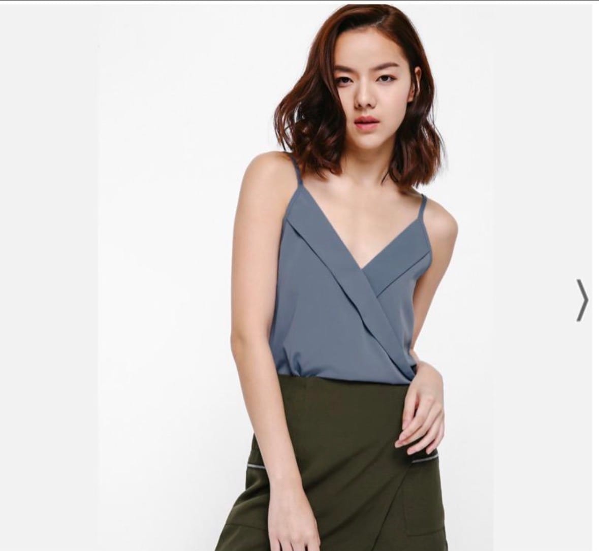 Chic Dusty Blue Crossover Camisole 💙