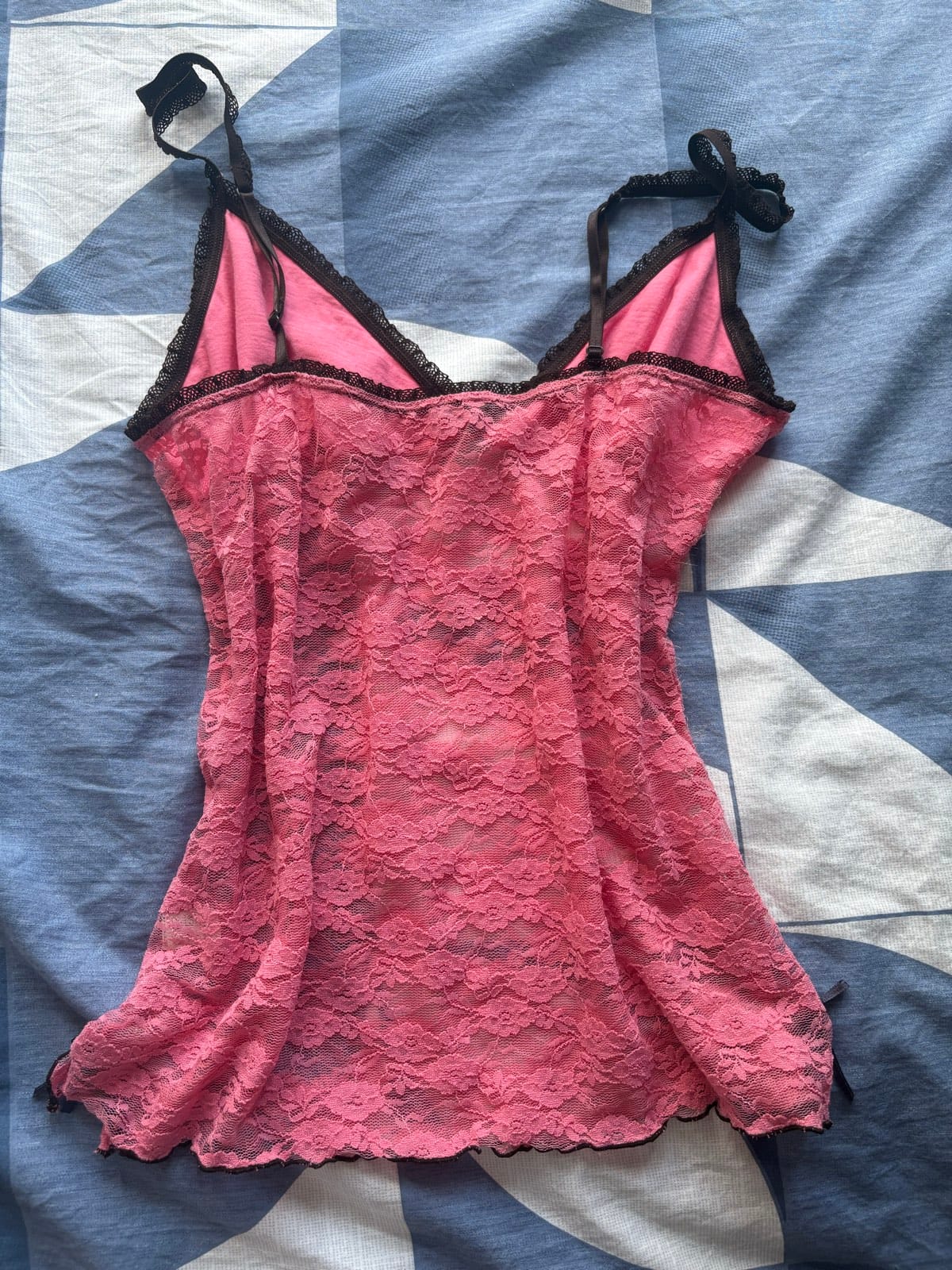Unbranded  Pink lace camisole with black details!! - Photo 2